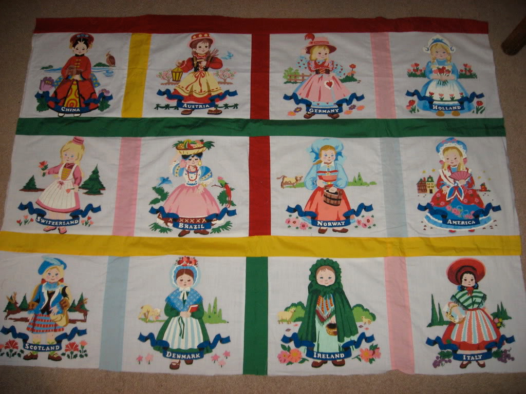 Girls of the World quilt - partially together