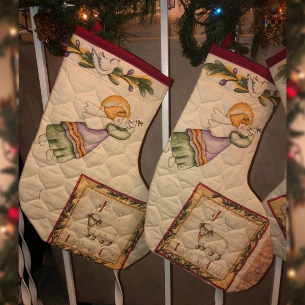 Christmas stockings - angel and lamb of God