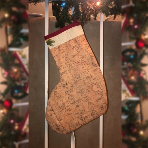 Christmas stockings - back - nativity print